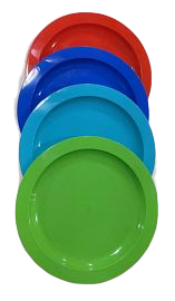 DRAZ PLATOS PLASTICOS REDONDOS CALIDAD 22CM  TURQUESA-VERDE-AZUL-ROJO