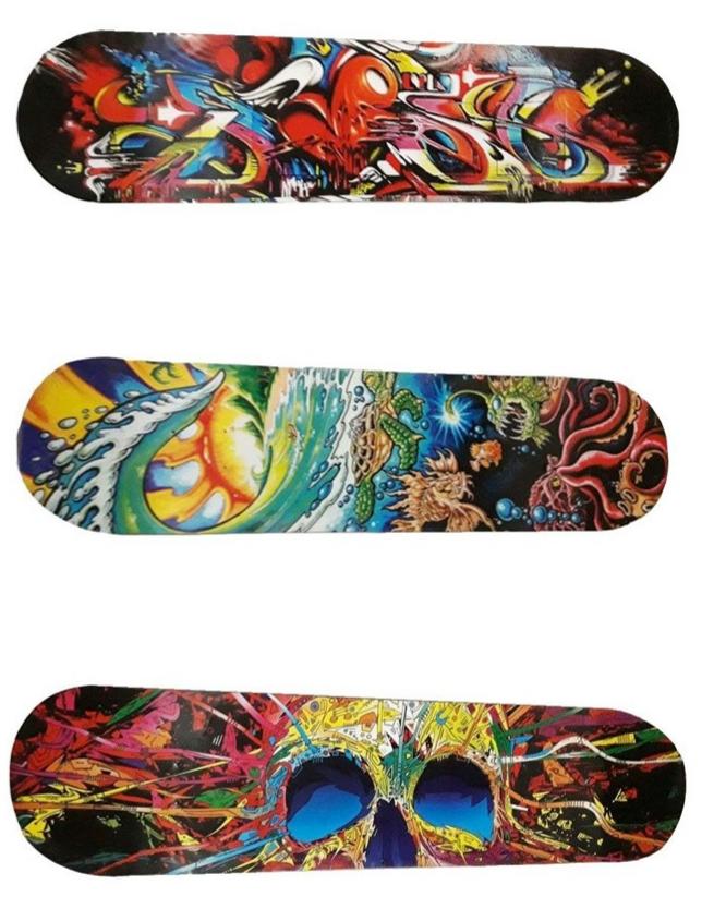 TRAD.SKATE RUEDAS PATONAS GRAFFITI 2107      MEDIDA 78CM X20CM TABLA MADERA PATINETAS 8029