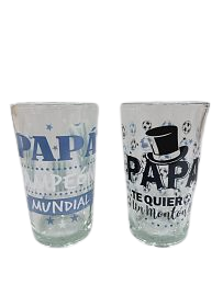 VASOS NILDA PAPA VIDRIO DECORADOS            DIA DEL PADRE