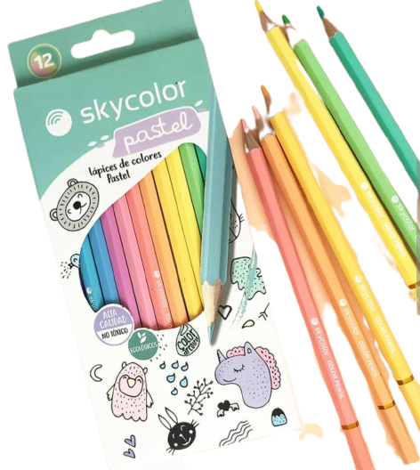 SKY LAPIZ LARGOS X12 PASTEL CAJA JJ10136P    LAPICES