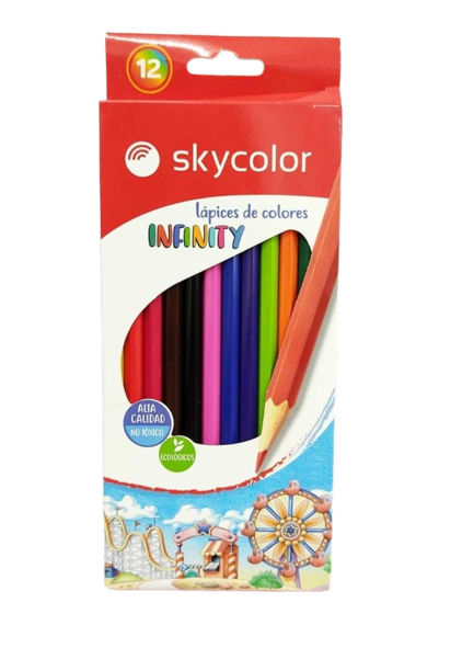 SKY LAPIZ LARGOS COLORES X12 JJ101303-1 INFINITY LAPICES