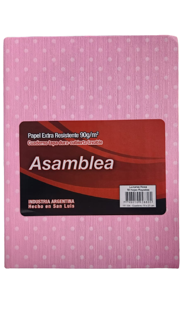 CUADERNOS ASAMBLEA LUNARES 16X21 ROSA 50HJS