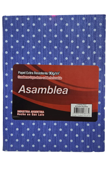 CUADERNOS ASAMBLEA LUNARES 16X21 AZUL 50HJS
