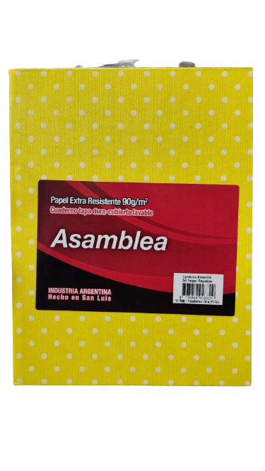 CUADERNOS ASAMBLEA LUNARES 16X21 AMARILLO    50HJS