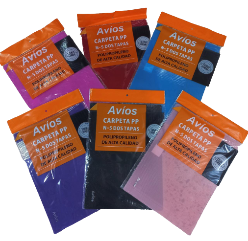 AVIOS CARPETAS POLIPROPILENO N.5 C/CORDON