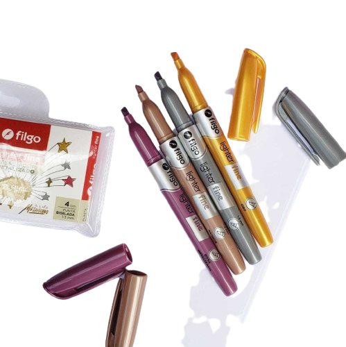 FILGO RESALTADORES METALIZADOS X1            ORO ROSA BRONCE METAL MARCADORES