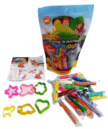 PLAYCOLOR PLASTILINAS X20U + 6 MOLDES E/BOLSA85004