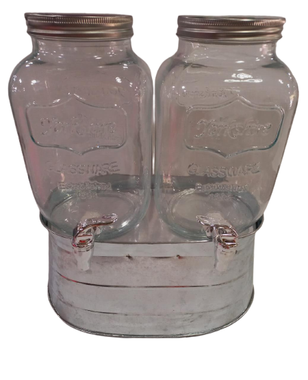 ORI.DISPENSER DE VIDRIO 4LT X2 E/CAJA FG111552 FRASCOS -HIELERAS DE METAL -CANILLA PLAST