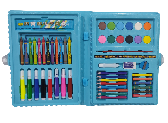 RENA.VALIJAS ESCOLAR X68PCS IL0171 SET COMPLETO LAPICERAS CRAYONES FIBRAS REGLAS GOMAS