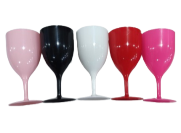 PLASTIMAS COPAS VINO/AGUA PLASTICO ROJO NEGROBLANCO ROSA