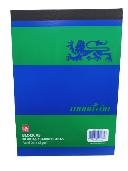 RENA.BLOCK A5 80HJ CUADRICULADAS NLREP0026C  15X21CM