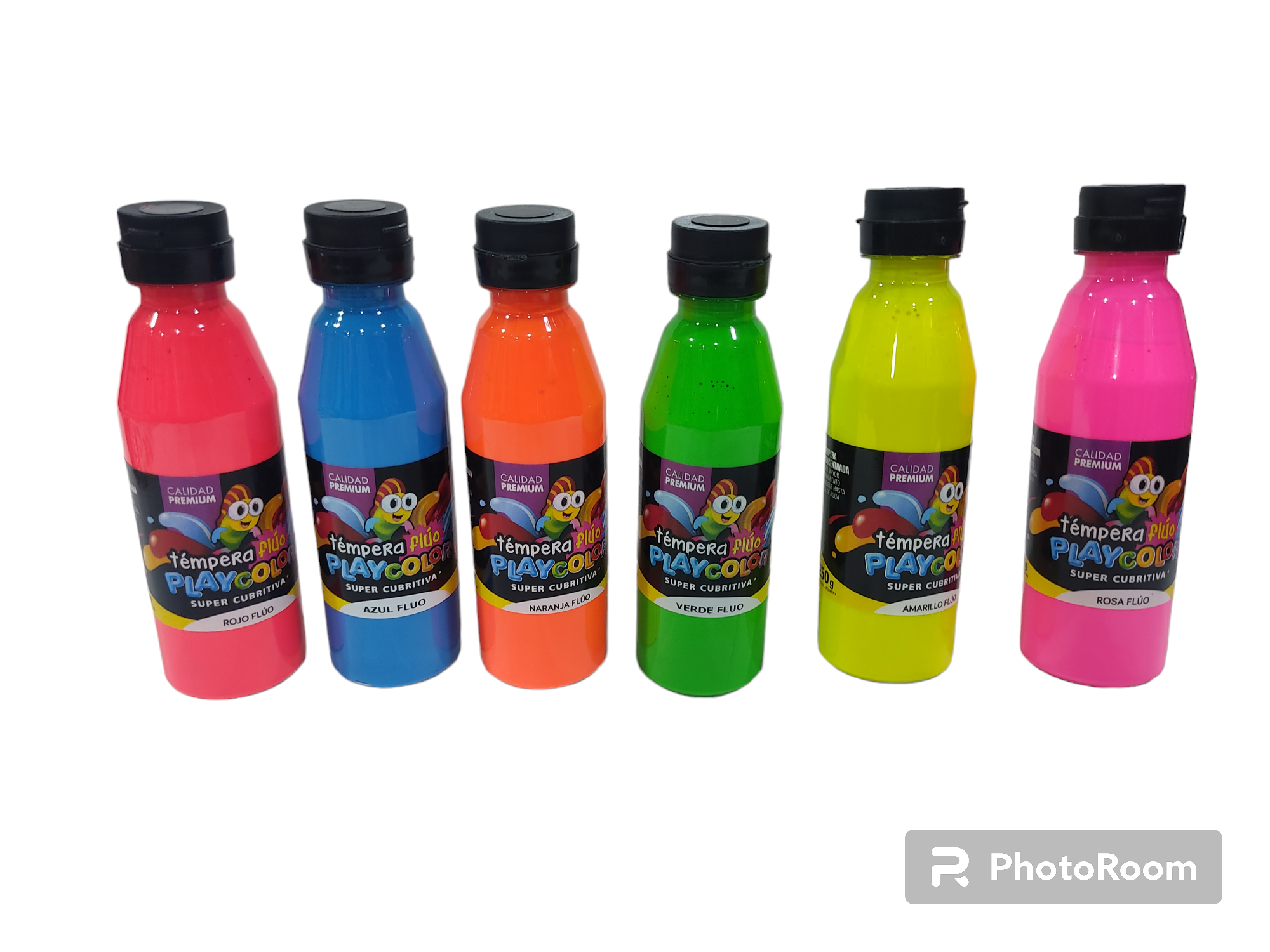 PLAYCOLOR TEMPERAS FLUOR BOTELLAS 250GR      POTES