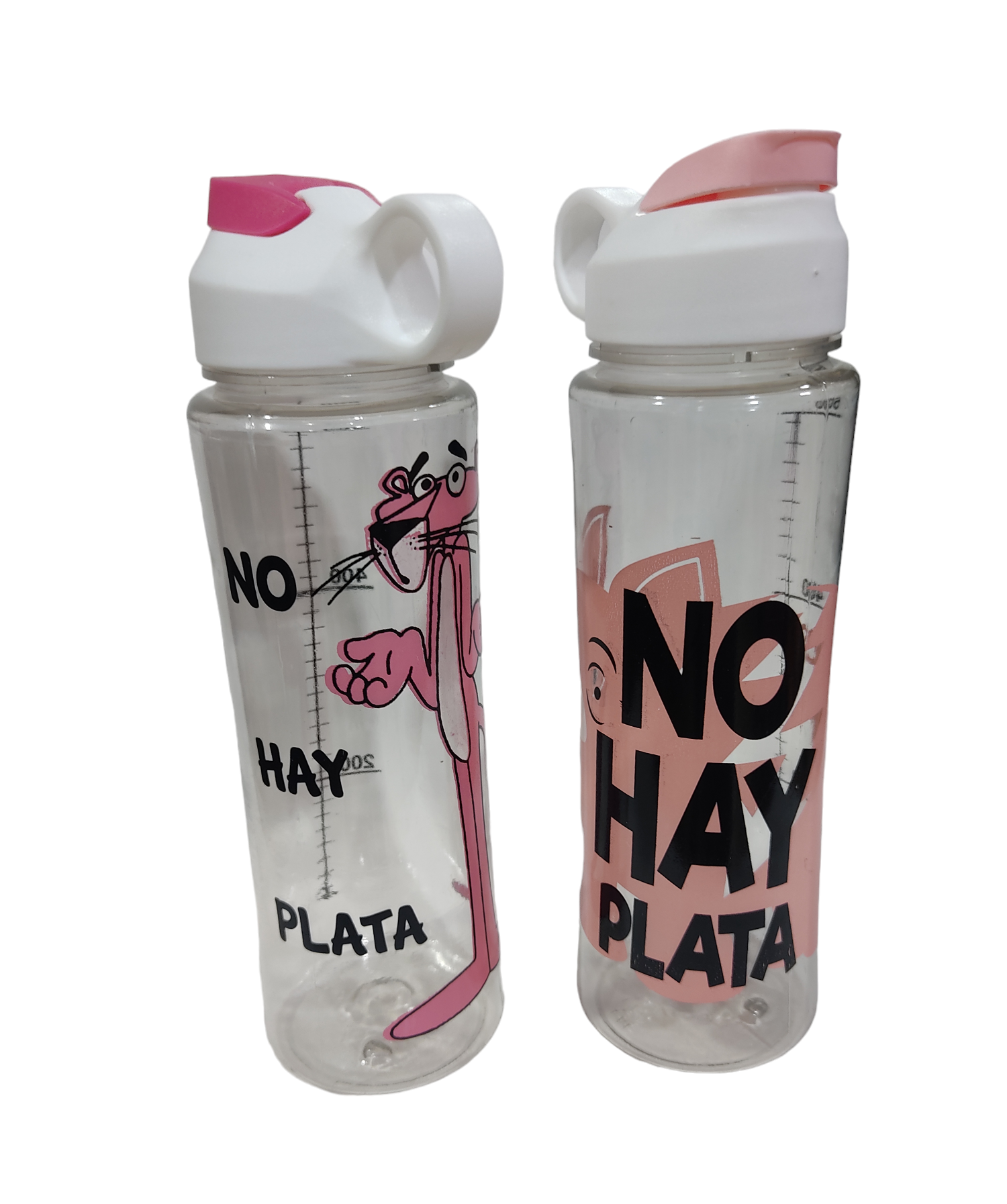 O.BOTELLAS PLASTICAS 650ML T/FLIP TOP NO HAY PLATA PANTERA ROSA CHANCHITOS