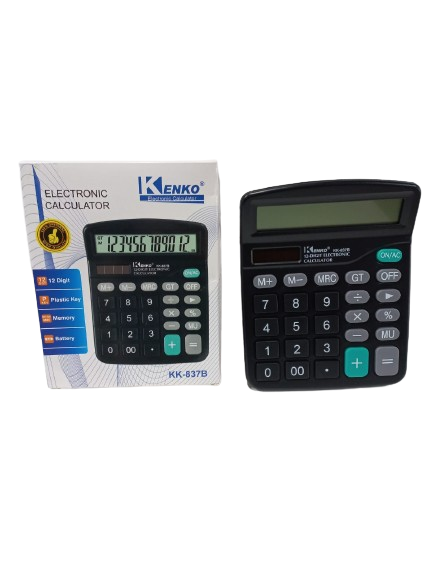 J.CALCULADORAS 12 DIGITOS KK-837B E/CAJA     15X12CM KENKO PILAS INCLUIDAS