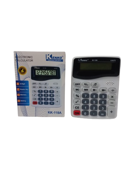 J.CALCULADORAS 8 DIGITOS KK-118A E/CAJA      10X13CM KENKO PILAS INCLUIDAS