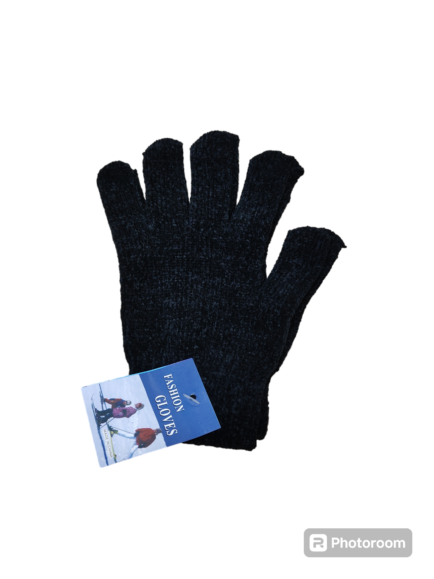 INV.GUANTES NEGROS CHENILLE ADULTO GT14