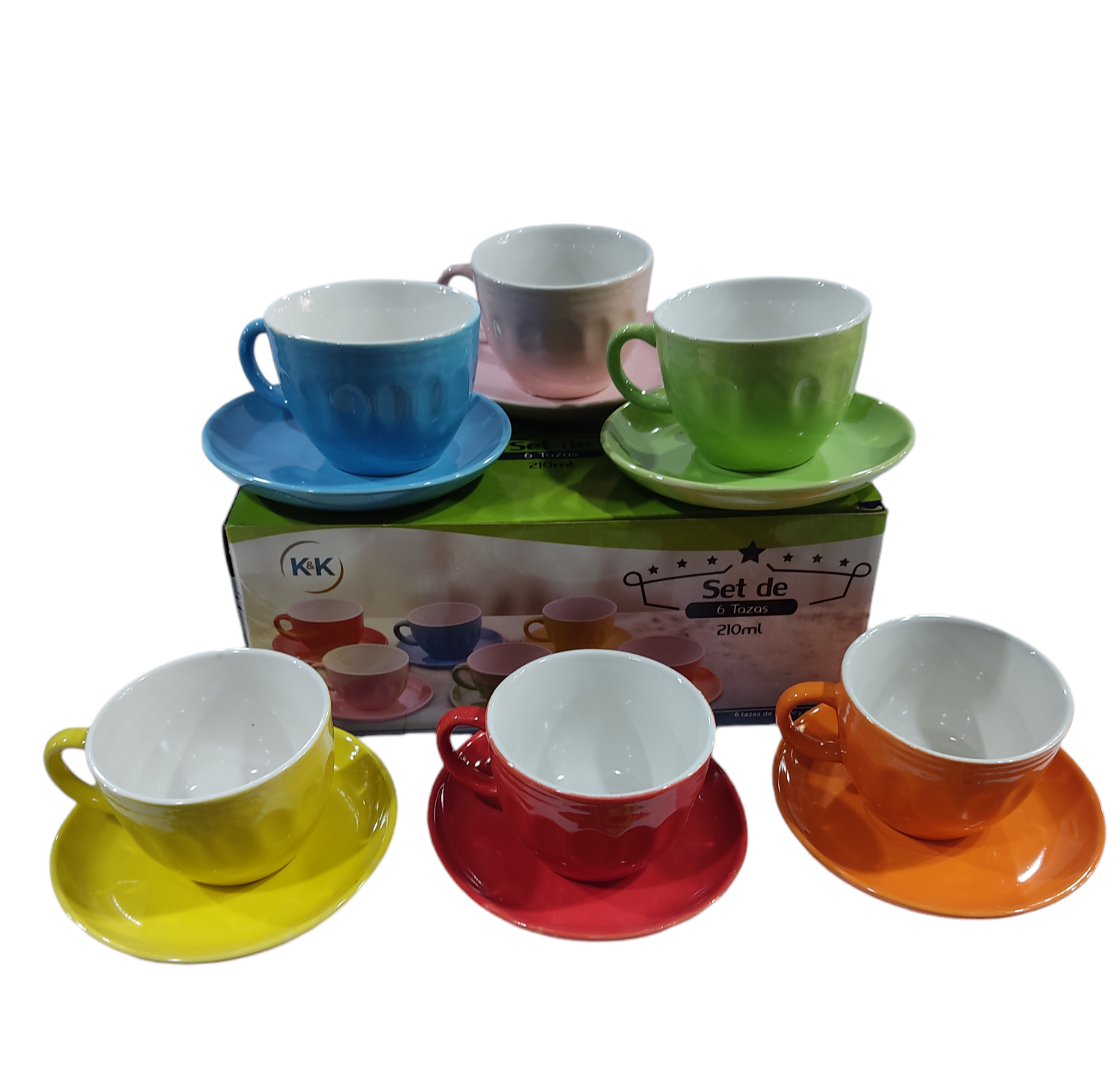 KK TAZAS+PLATOS CAFE CERAMICA X6 E/CAJA IN1018