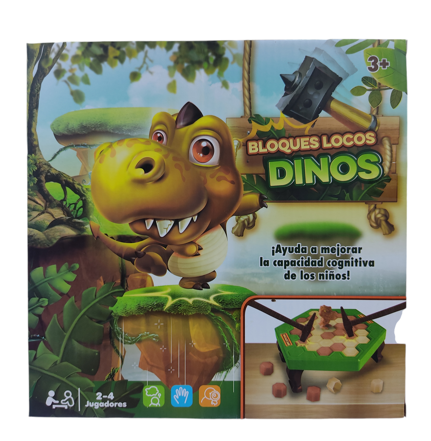 SB.BLOQUES LOCOS DINOSAURIOS E/CAJA 26X26X6CM JUEGO DE MESAS 53952 ROMPE BLOQUES