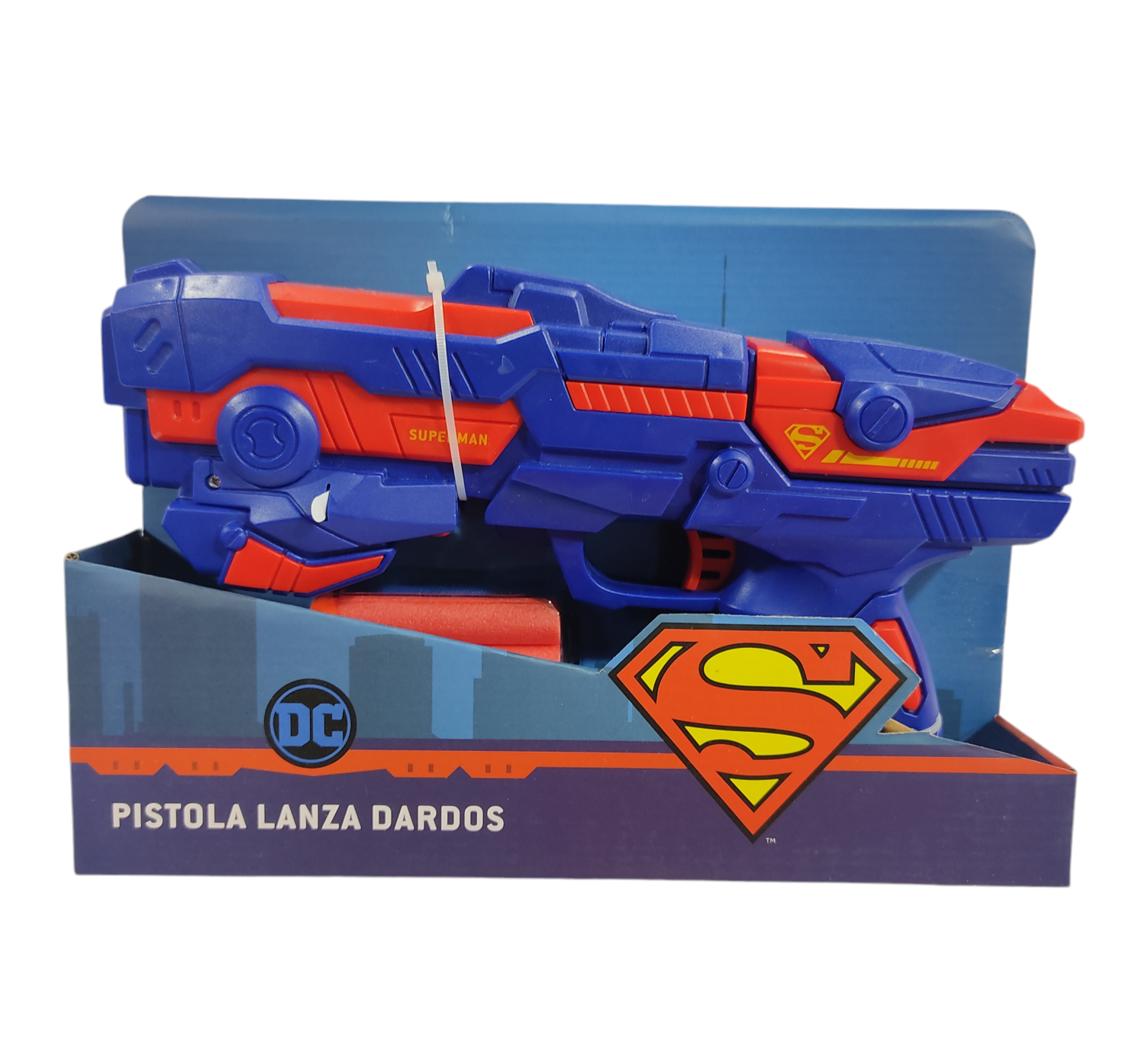 SB.PISTOLAS LANZA DARDOS SUPERMAN E/CAJA25X17X6CM 52816 ARMAS NERF