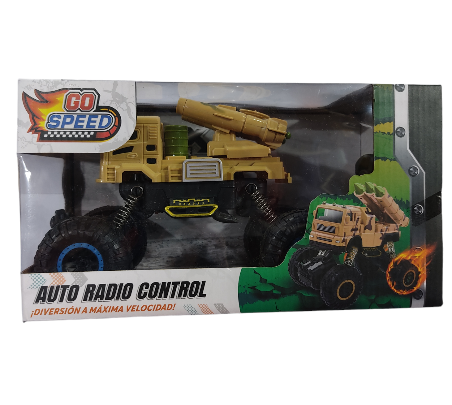 SB.CAMIONETAS MILITAR RADIO CONTROL E/CAJA 30X17X15CM TANQUES 54441