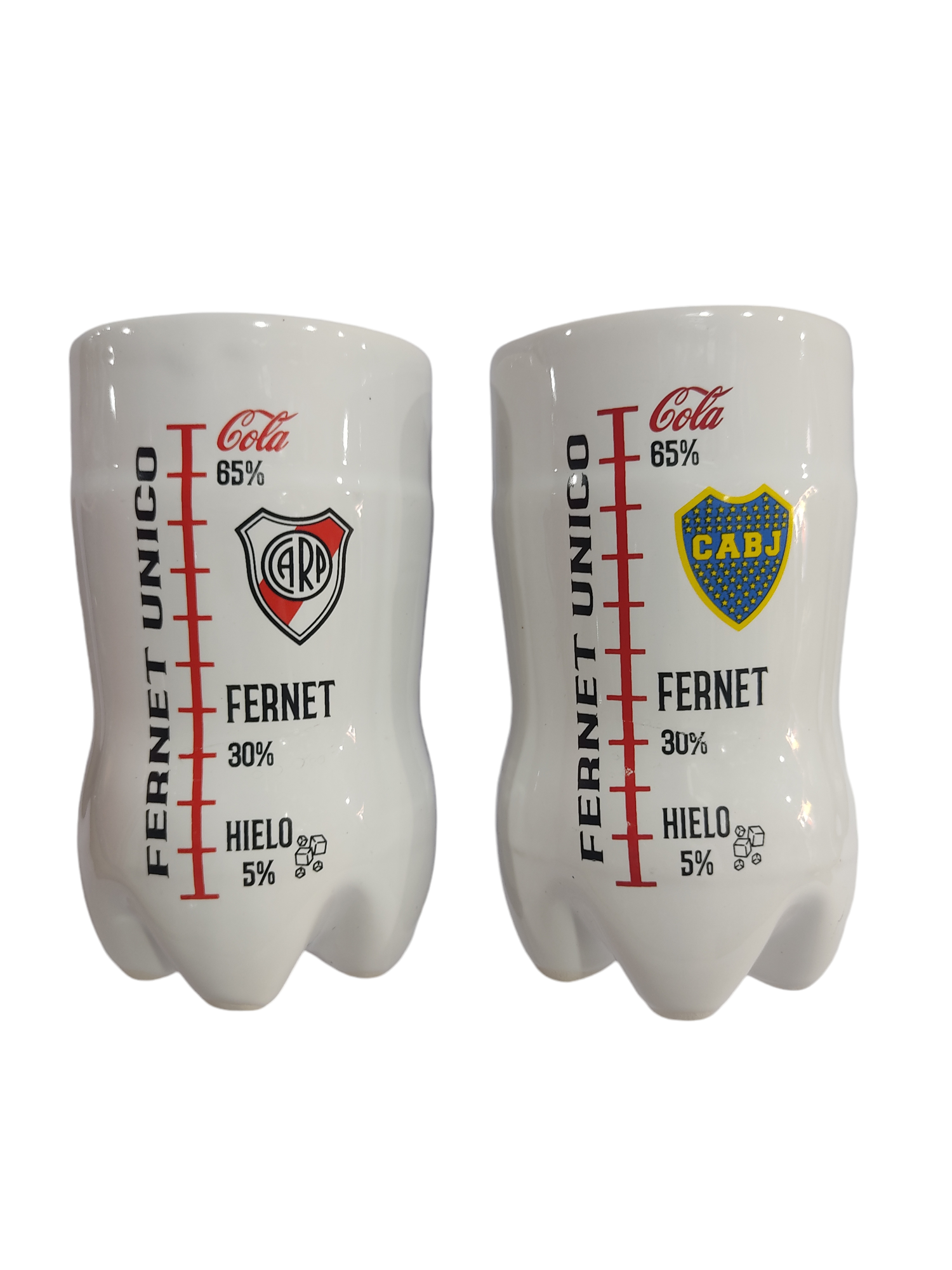 MES.VASOS FERNETERO CERAMICA FERNECHETO BOCA RIVER