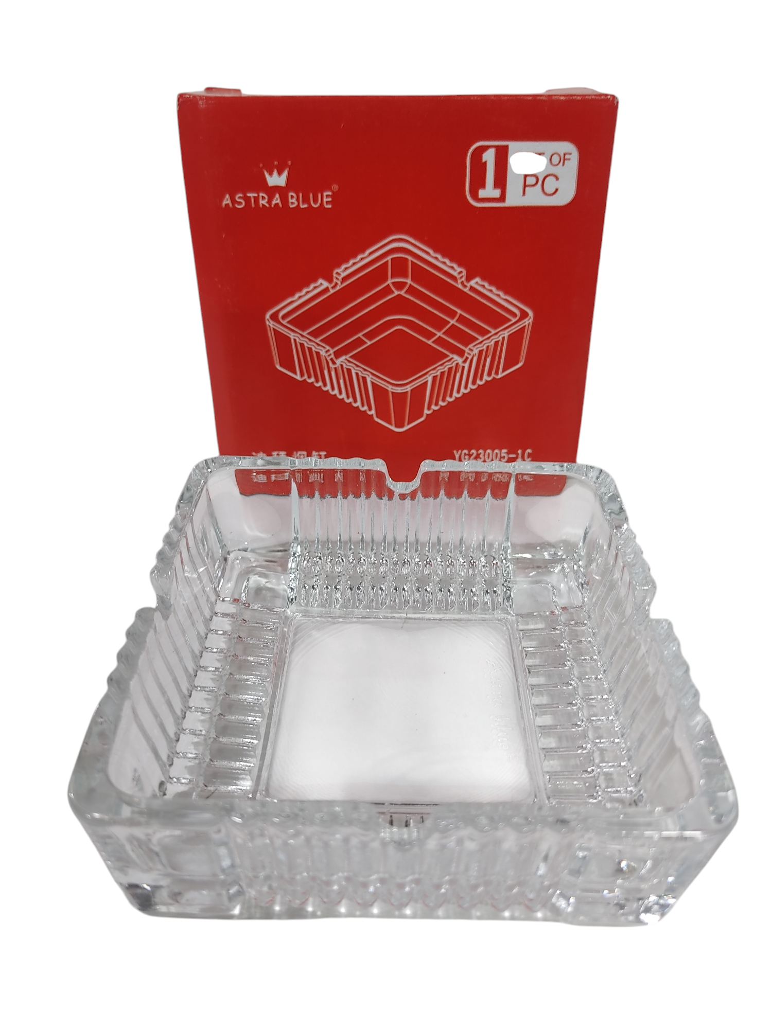 KK CENICEROS VIDRIO CUADRADO E/CAJA NS390653 - 10X10X3.5CM