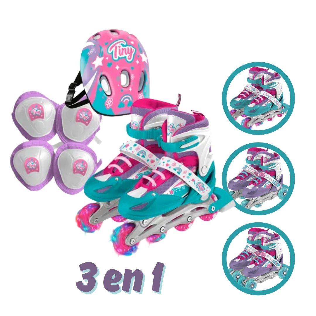 SB.ROLLER TINY 3EN1 RUEDA C/LUCES + KIT PROTECCION E/CAJA TALLES 30-33 / 34-37 12223