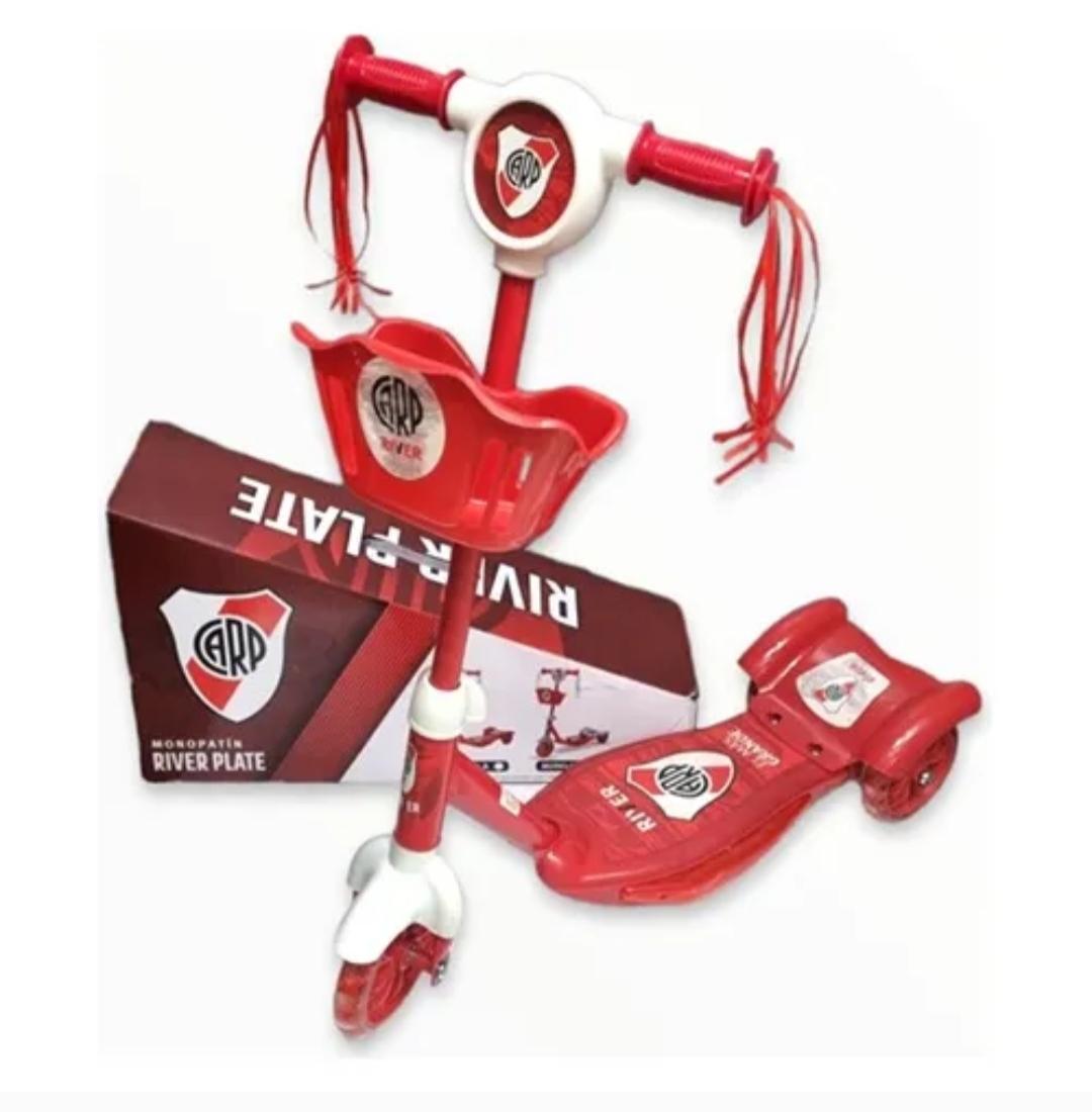 SB.MONOPATINES RIVER PLATE 12067 3RUEDA LUZ+SONIDO METAL/PLASTICO 61X60X6CM C/CANASTO