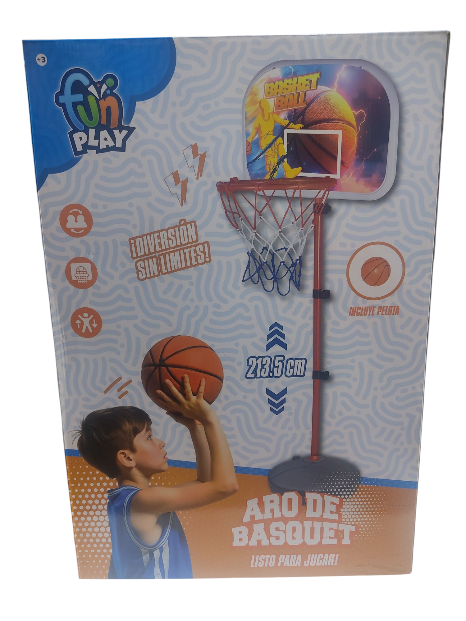 SB.ARO DE BASKET METALICO 55325 C/PIE ALTURA AJUSTABLE HASTA 2MT C/TABLERO