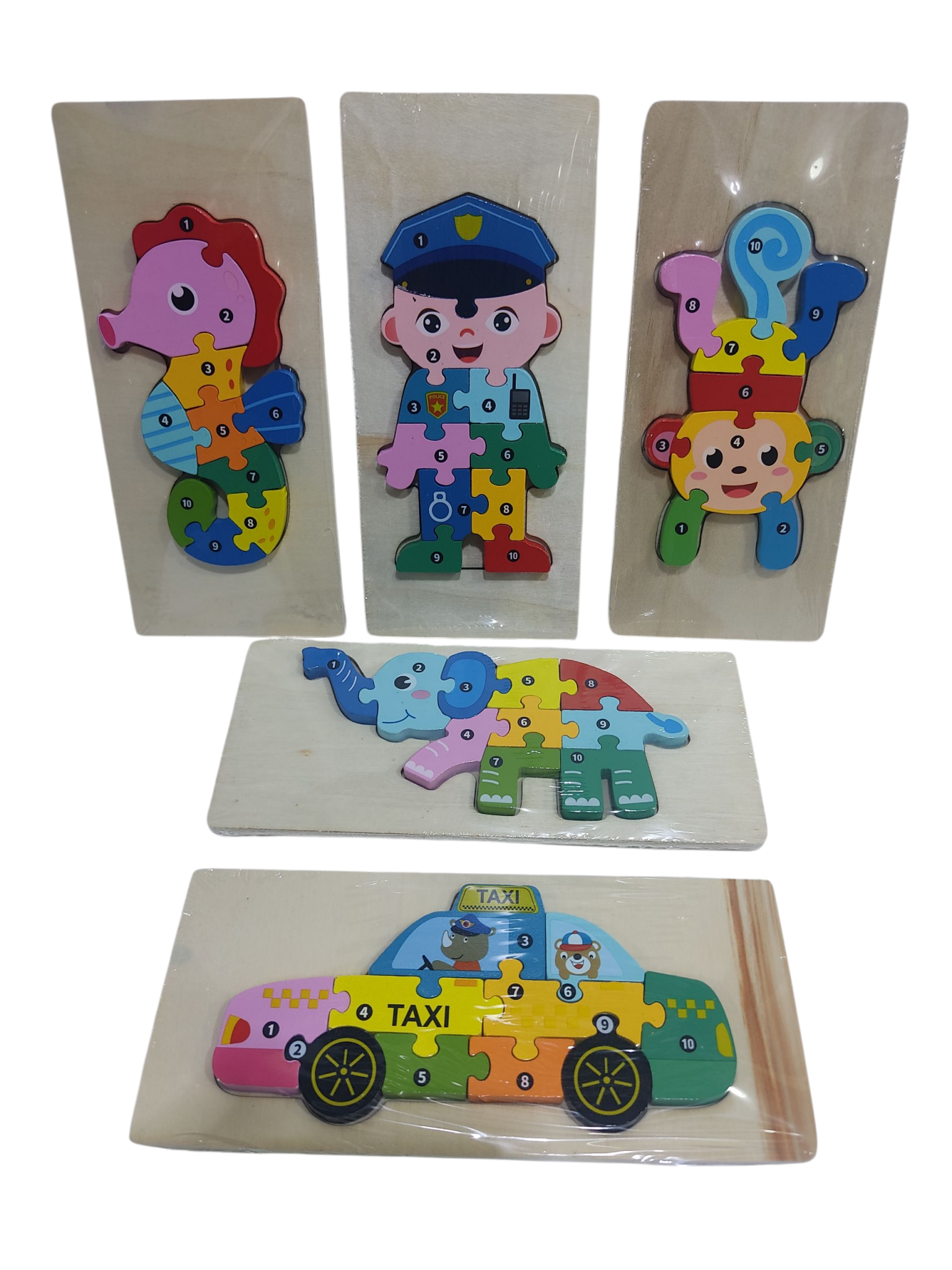 SB.JUEGOS DIDACTICOS MADERA ANIMALES ROMPECABEZAS 10X22CM 55159