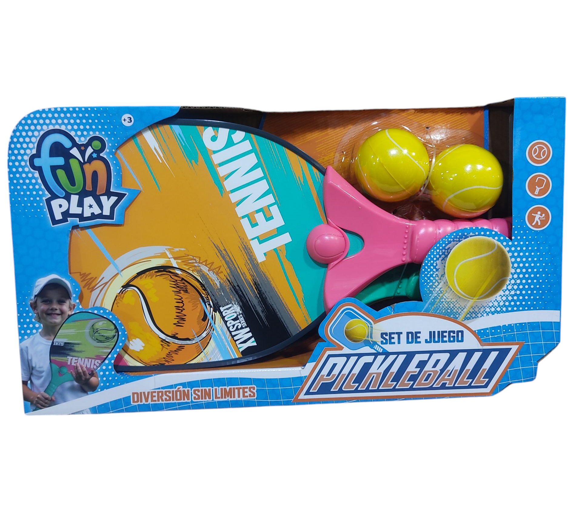 SB.PALETAS+PELOTAS X2 E/CAJA 55332       44X24X6CM