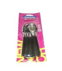 TRAMONTINA NEW KOLOR X12N CUCHARAS 23163/900 CUBIERTOS M/PLASTICOS ORIGINAL NEGRO