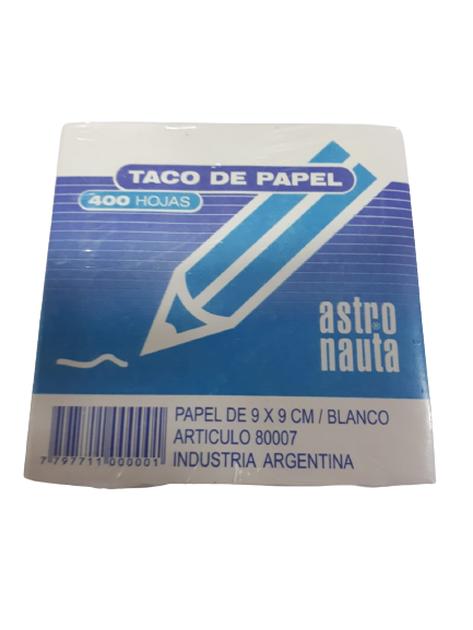 TACO PAPEL 9X9 BLANCO 7301 MEDORO