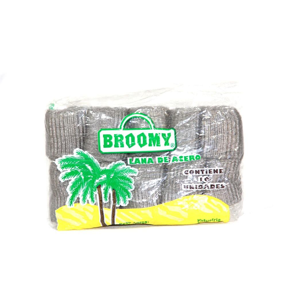 BROOMY-1161/0090-LANA DE ACERO X10-          ESPONJAS VIRULANA