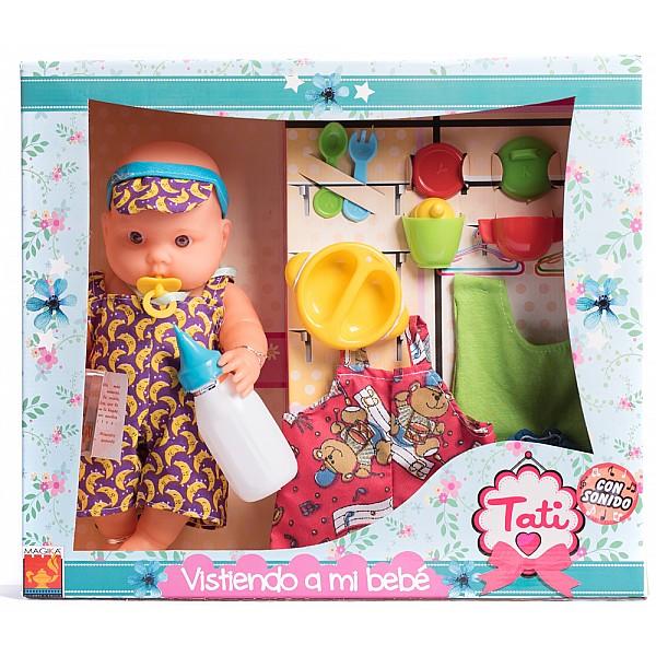 MAGIKA 8000 TATI BEBOTE C/ROPA+ACCESORIOS    BEBE MUñECO 30CM (MED. BEBOTE)GOMA