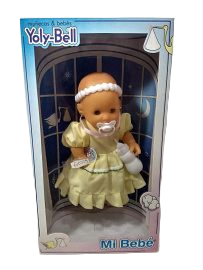 YOLY-BELL 1271 BEBE CHICO VESTIDO MUEVE OJOS BEBOTE ALTO:30CM