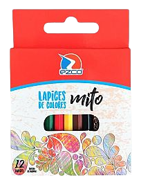 EZCO LAPIZ CORTO X12 COLOR MITO              172102 LAPICES COLORES