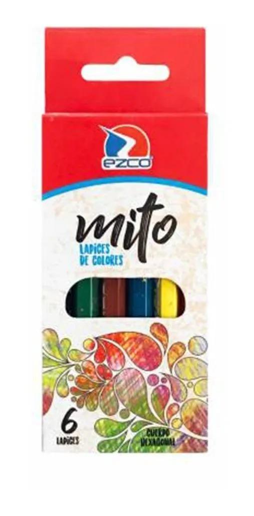 EZCO LAPIZ CORTO X6 COLOR MITO               172101 LAPICES COLORES