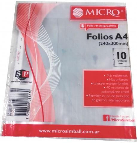 LIGGO FOLIOS A4 X10 CRISTAL TIRA BLANCA      40MICRONES 370-1100