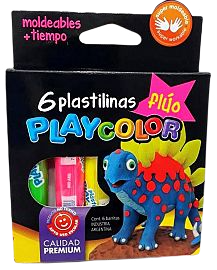 PLAYCOLOR PLASTILINAS X6 PANES FLUOR -1583-