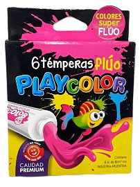 PLAYCOLOR TEMPERAS X 6 POMOS FLUOR 8CC 1171