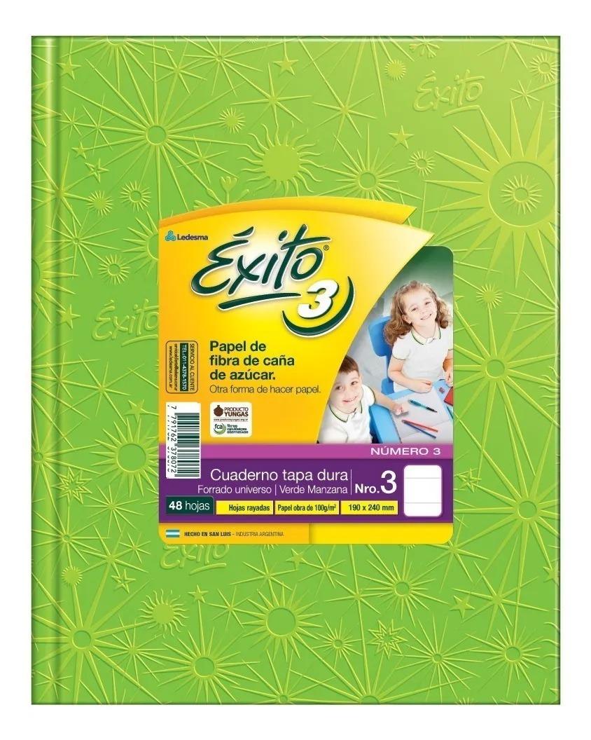 CUADERNOS EXITO ABC N.3 48HJS VERDE MANZANA RAYADO