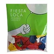 FIESTA LOCA GLOBOS MULTICOLOR 9P. X50UNID    COTILLON