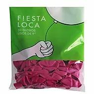 FIESTA LOCA GLOBOS 9P. FUCSIA X50UNID.       COTILLON