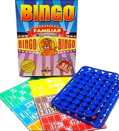 AN.BINGOS FAMILIAR TRADICIONAL C/96 CARTONES PLASTICO LOTERIAS JUEGOS