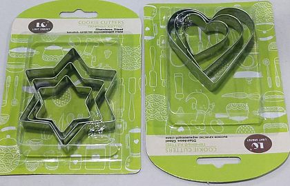 FRE.MOLDES DE GALLETITAS X3 CORAZON/ESTRELLASFF-01509/01511