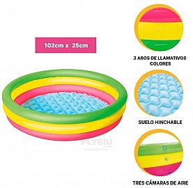 KK PILETAS 3 ANILLOS 100X20CM 17218 INFLABLESSUNCLUB ACOLCHONADA