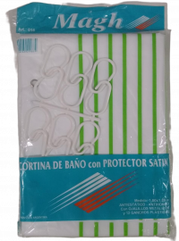 MAGH CORTINA 016 C/GANCHO+PROTECTOR SATEN BAñO 1.80 X 1.80 CORTINAS